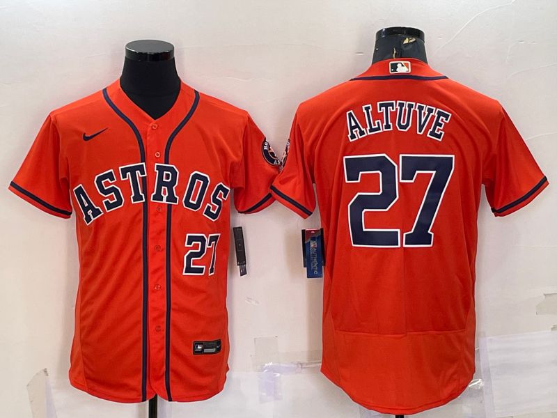 Men Houston Astros #27 Altuve Orange Elite Nike 2022 MLB Jerseys